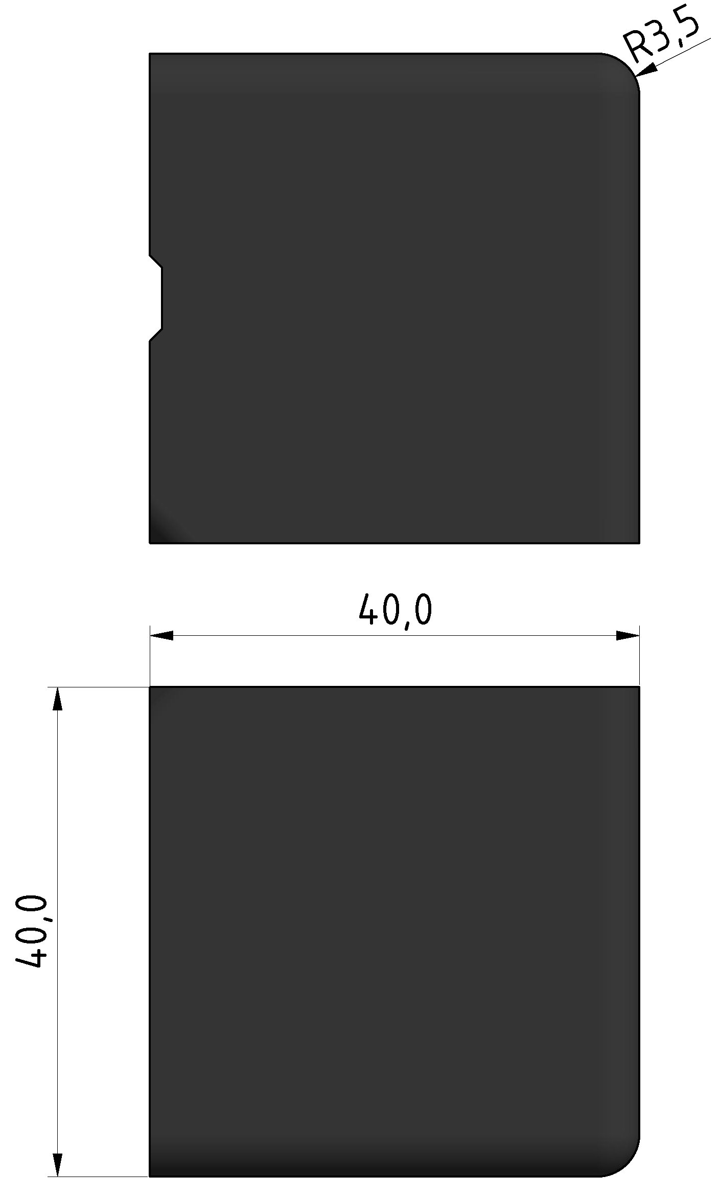 Verbinder-Abdeckkappe 8 40x40x40, schwarz