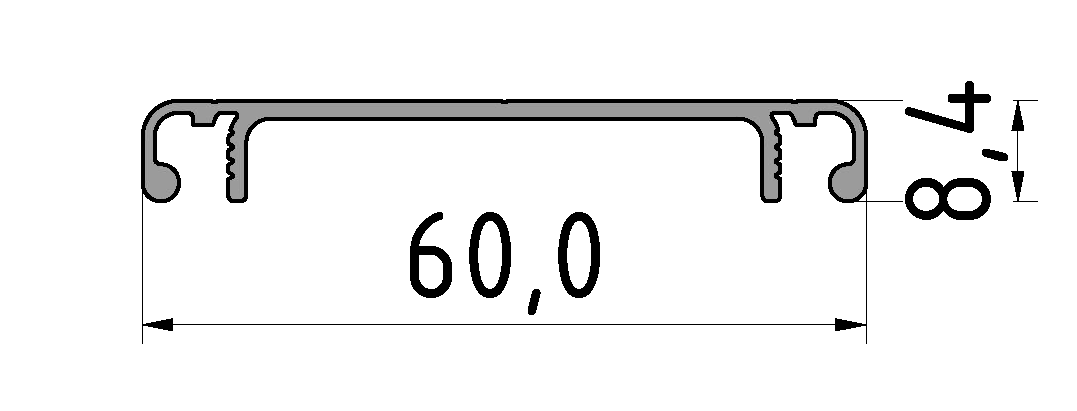 Deckelprofil D60 E, natur