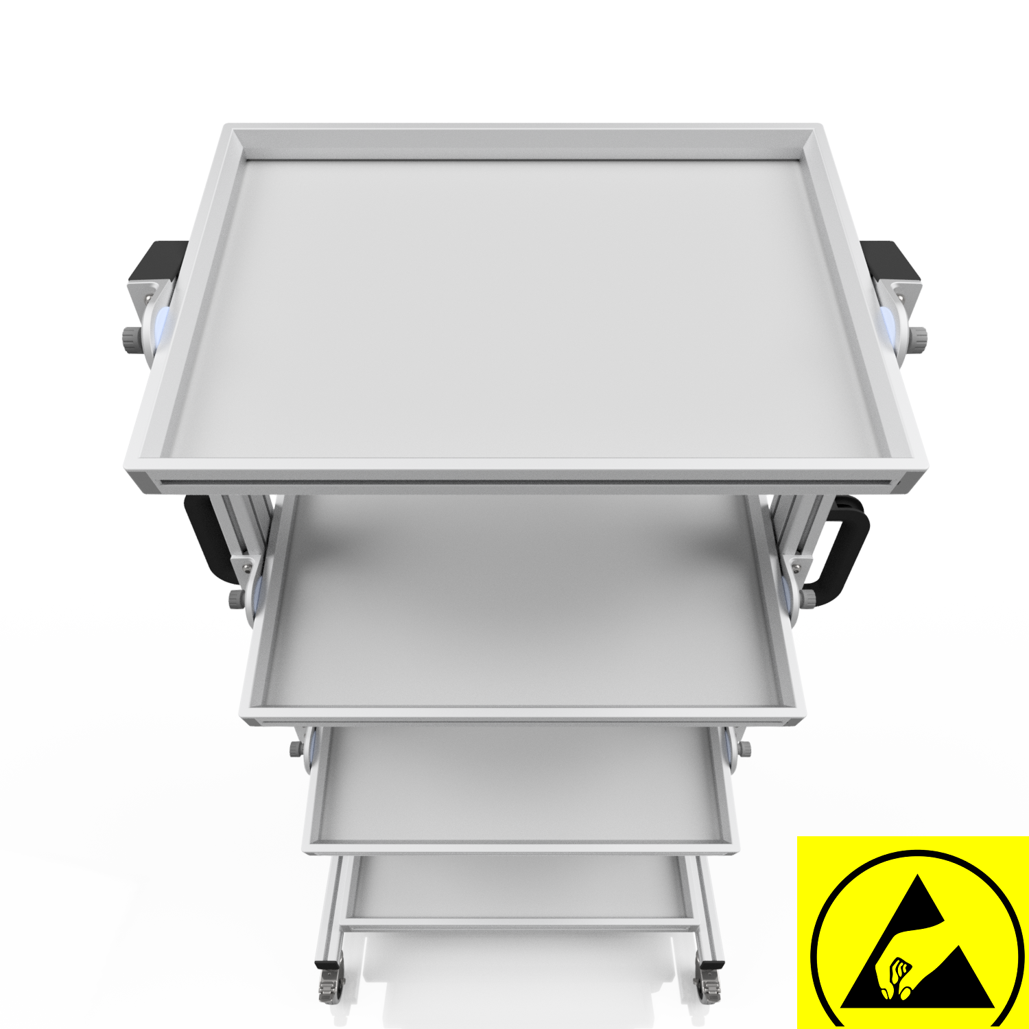 ESD system trolley for Euro containers 60 x 40 H 134 cm tiltable ESD system trolley for Euro containers 60 x 40 H 134 cm tiltable
