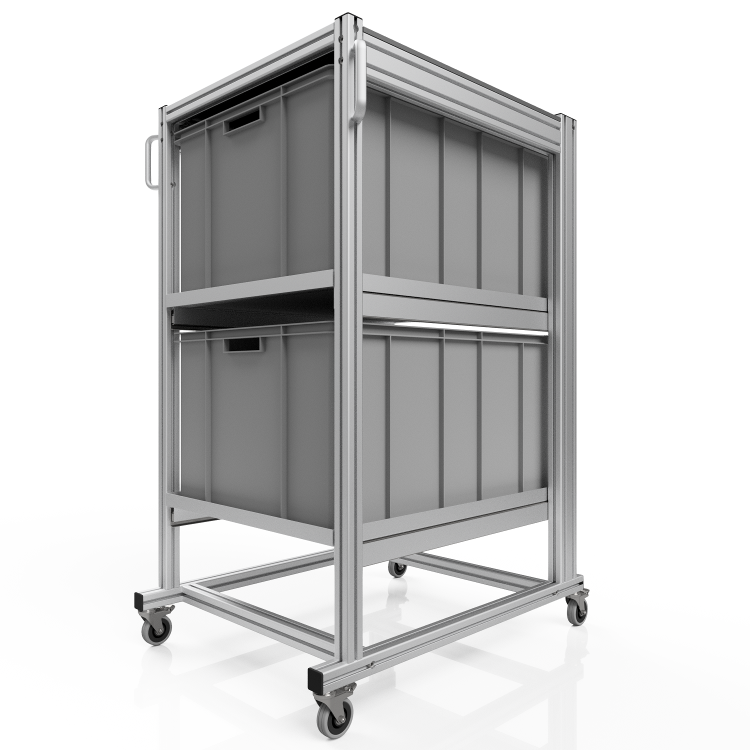 System trolley for Euro container 80x60 H 134 cm