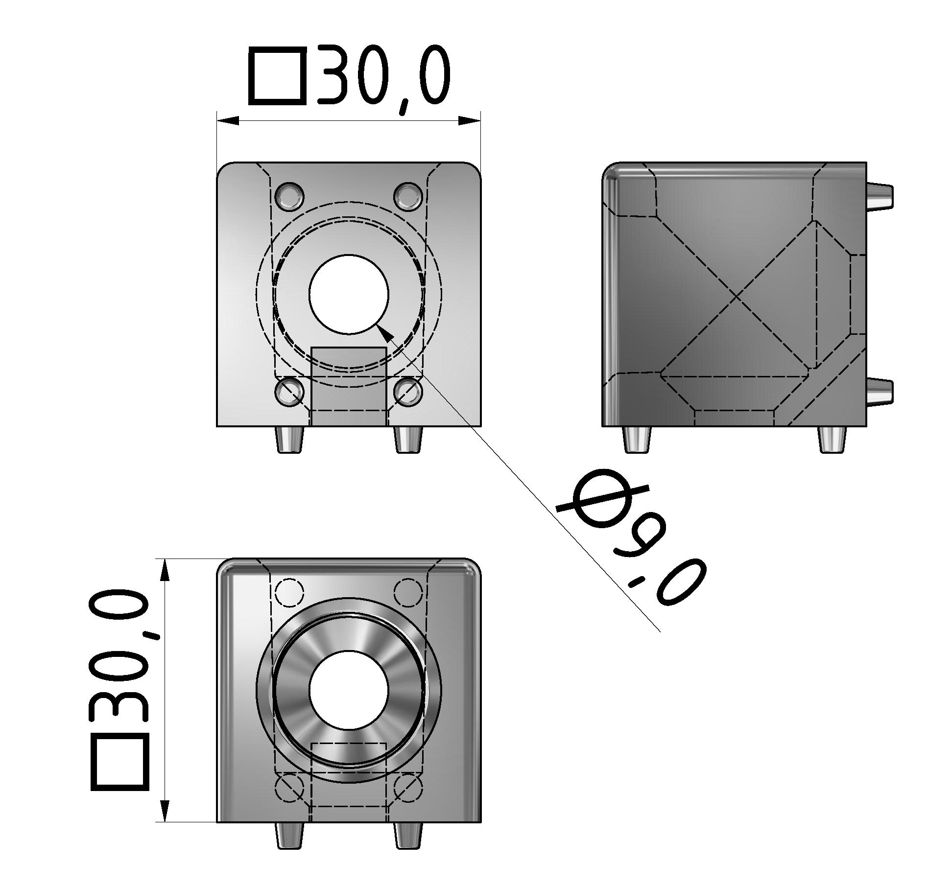 Würfelverbinder 2D 30, natur-8