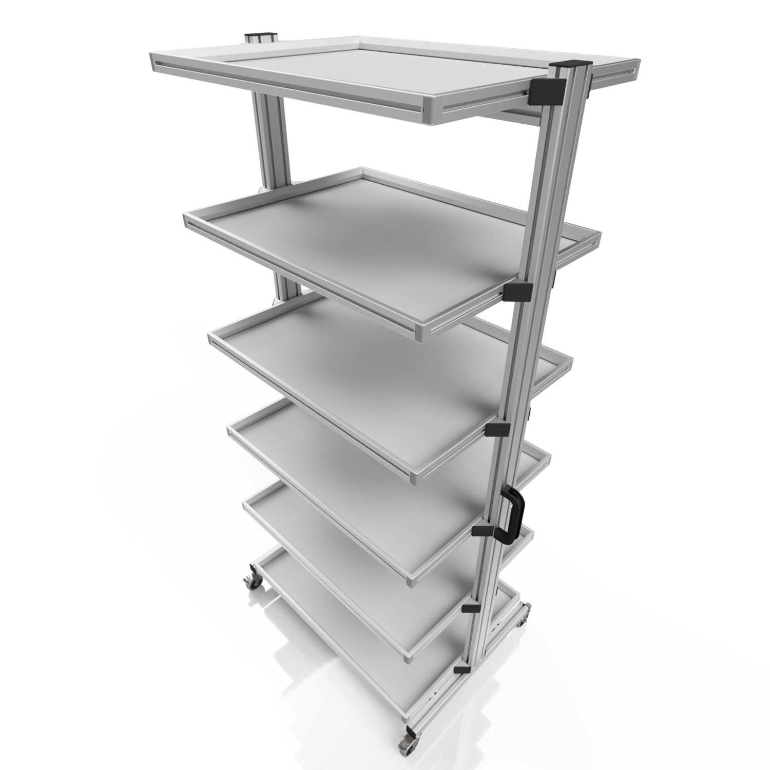 System trolley for Euro containers 80 x 60 H 200 cm without pull-out