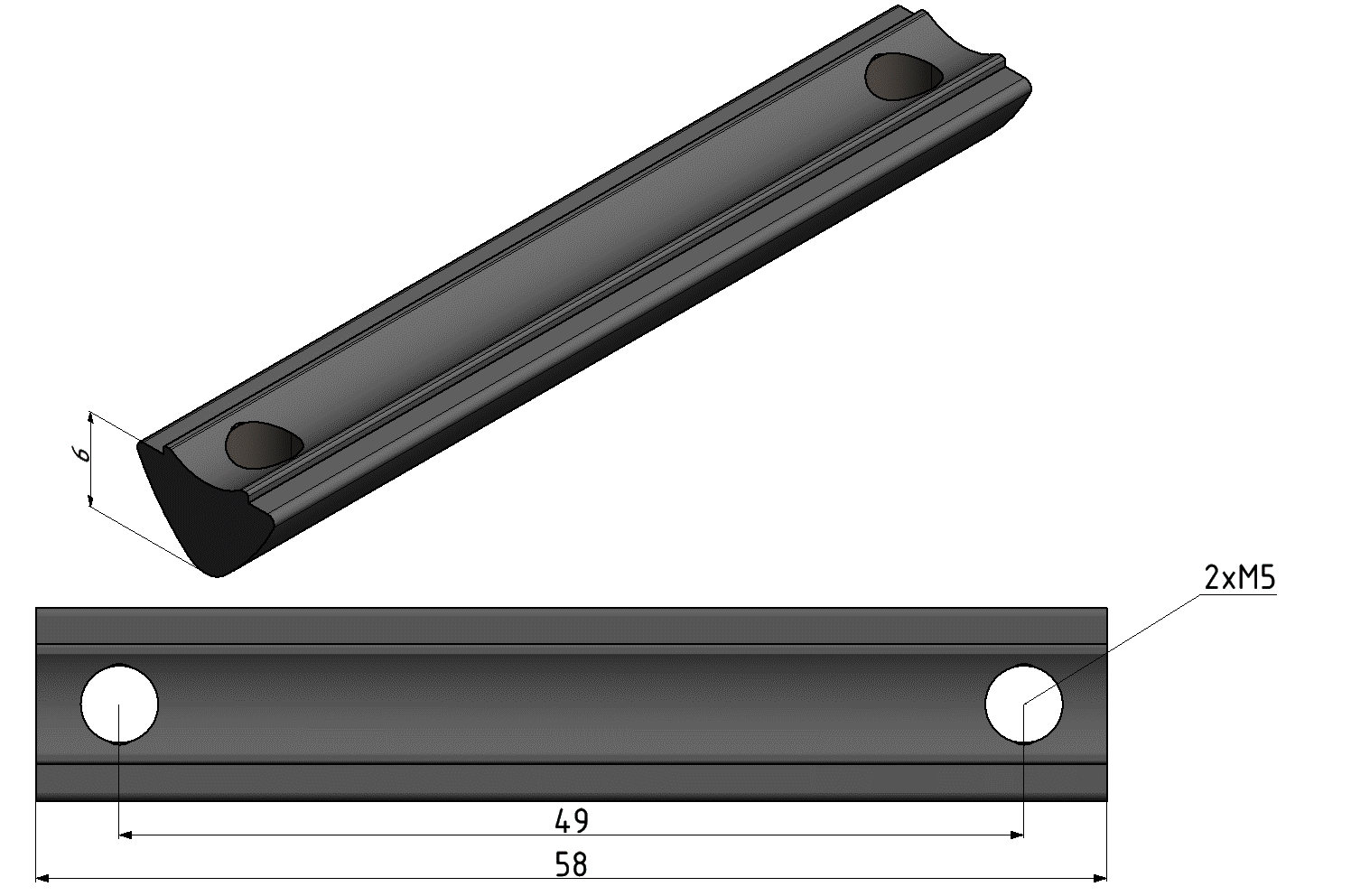 T-Slot Nut 6 St 2xM5-58, bright zinc-plated