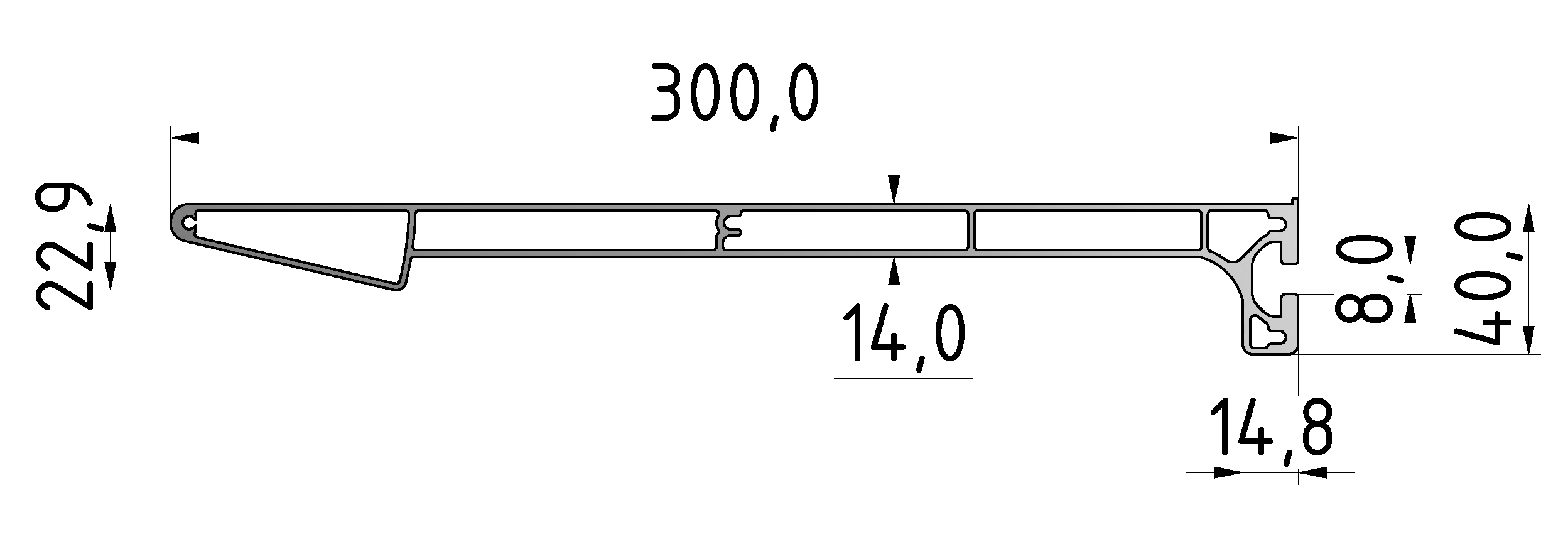 Profile 8 80x40, natural Profile 8 80x40, natural