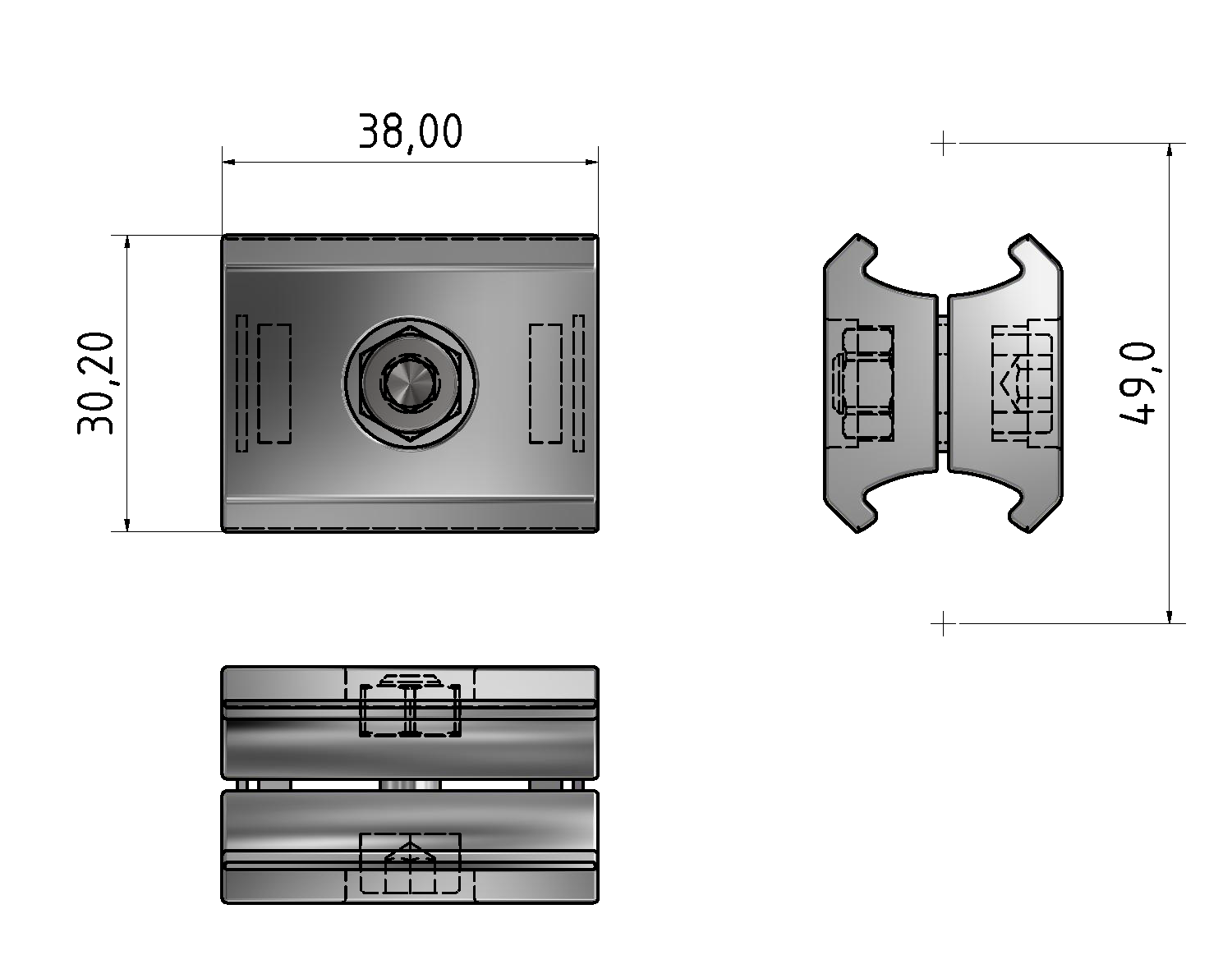 Parallel Fastener D30