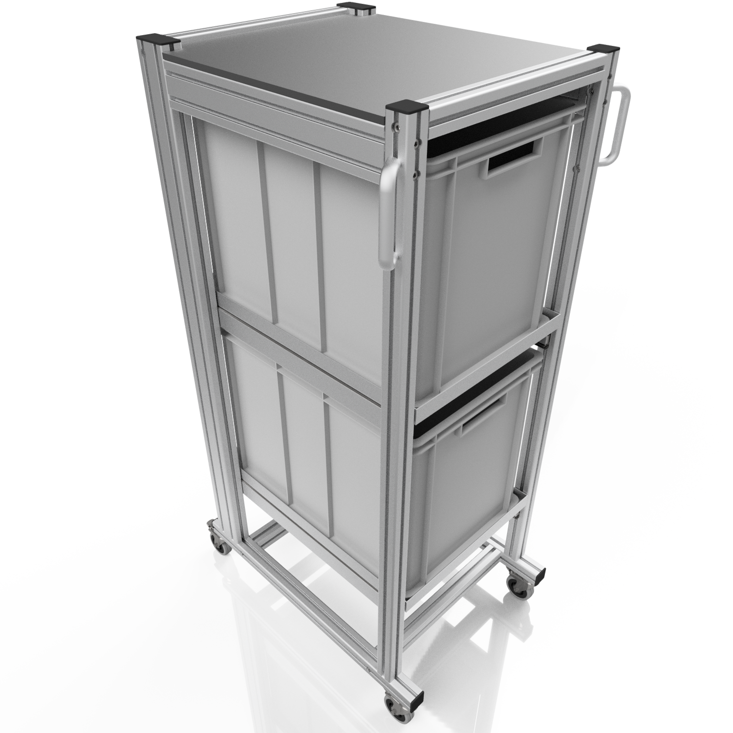 Systemwagen mit Eurobehälter 60x40 H 134 cm