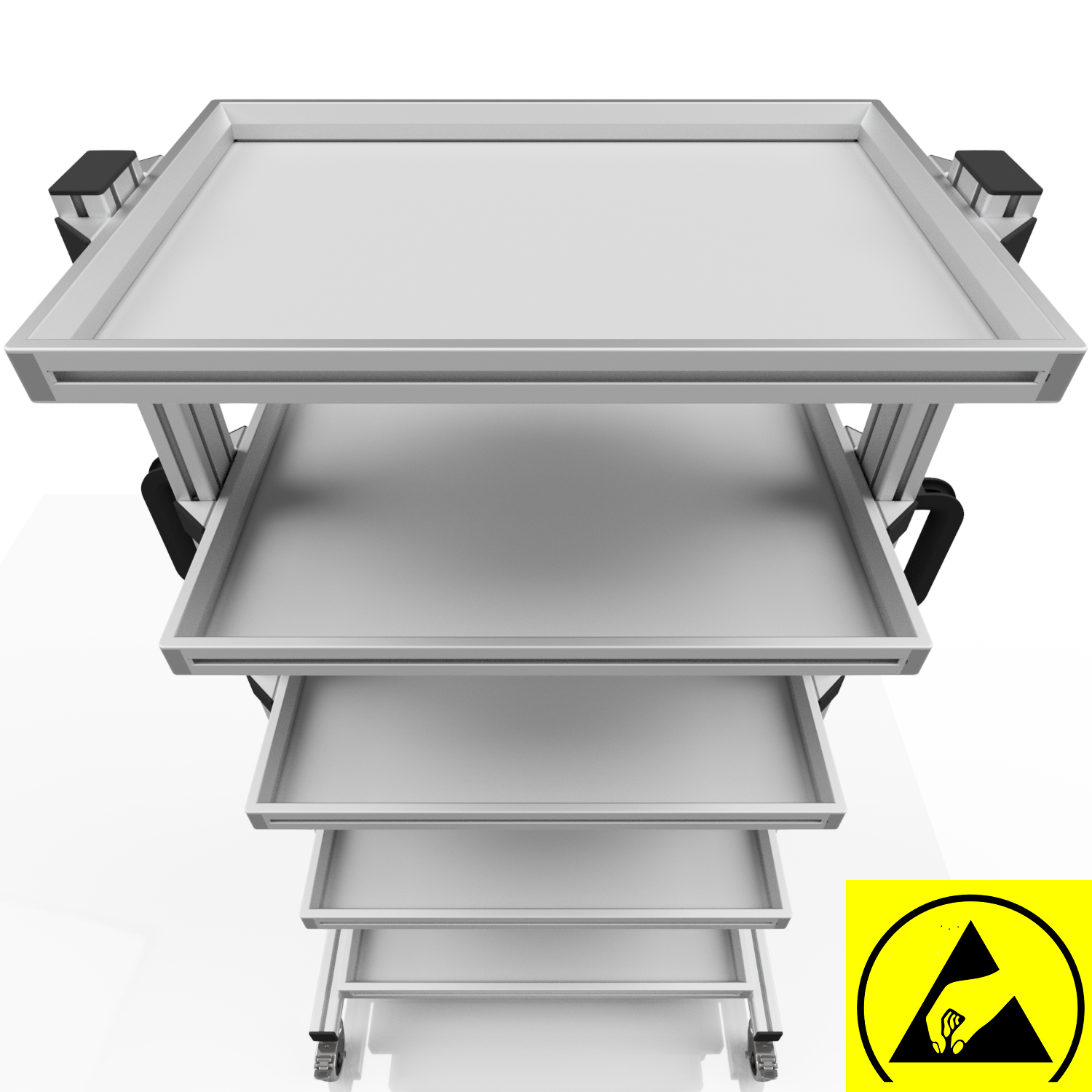 ESD Systemwagen für Eurobehälter 60 x 40 H 134 cm ohne Auszug 