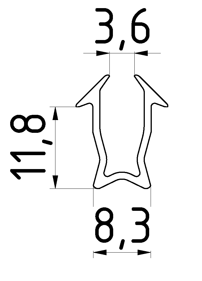 Einfassprofil 8 4-6mm, schwarz Einfassprofil 8 4-6mm, schwarz