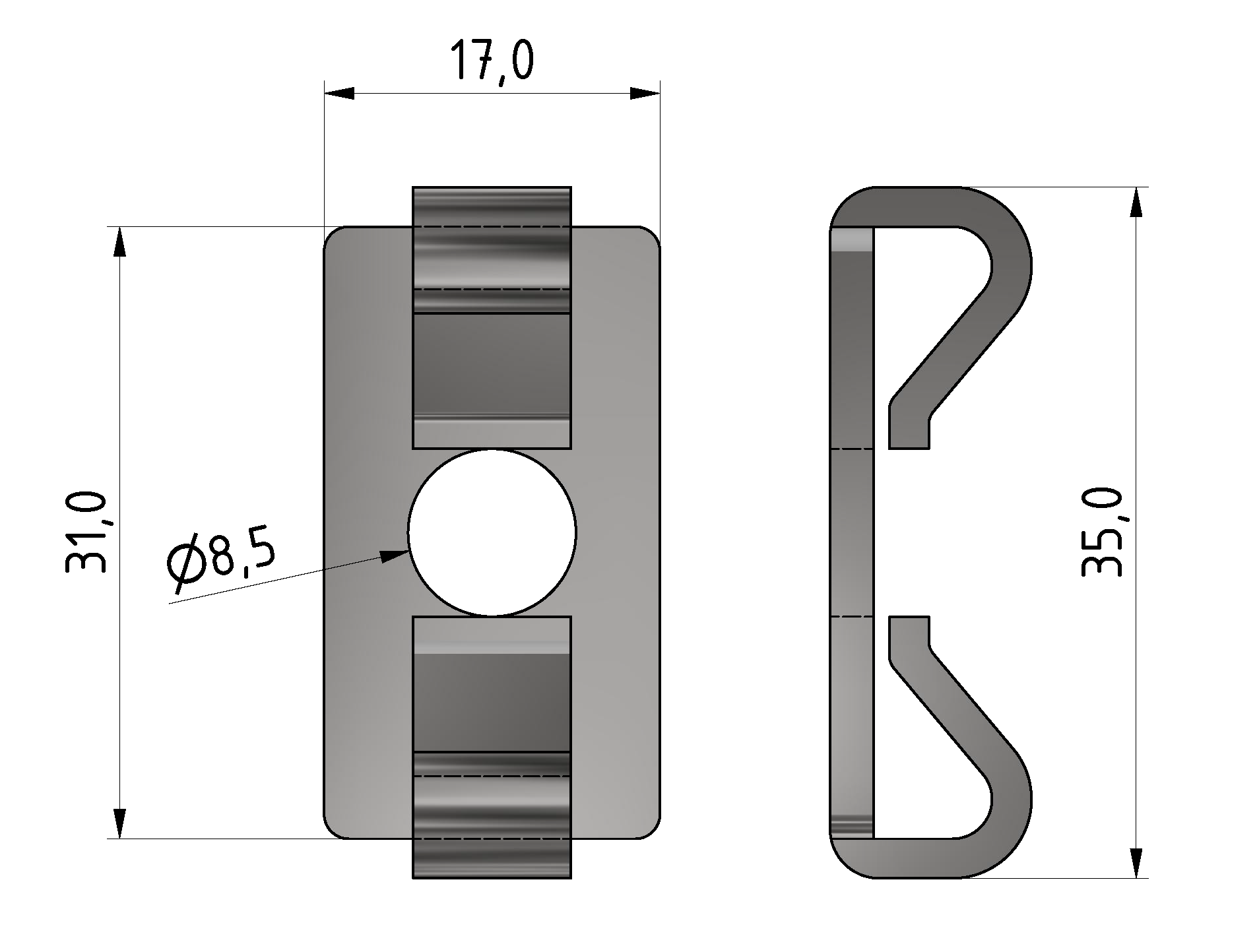Standard-Verbinder 8, rostfrei