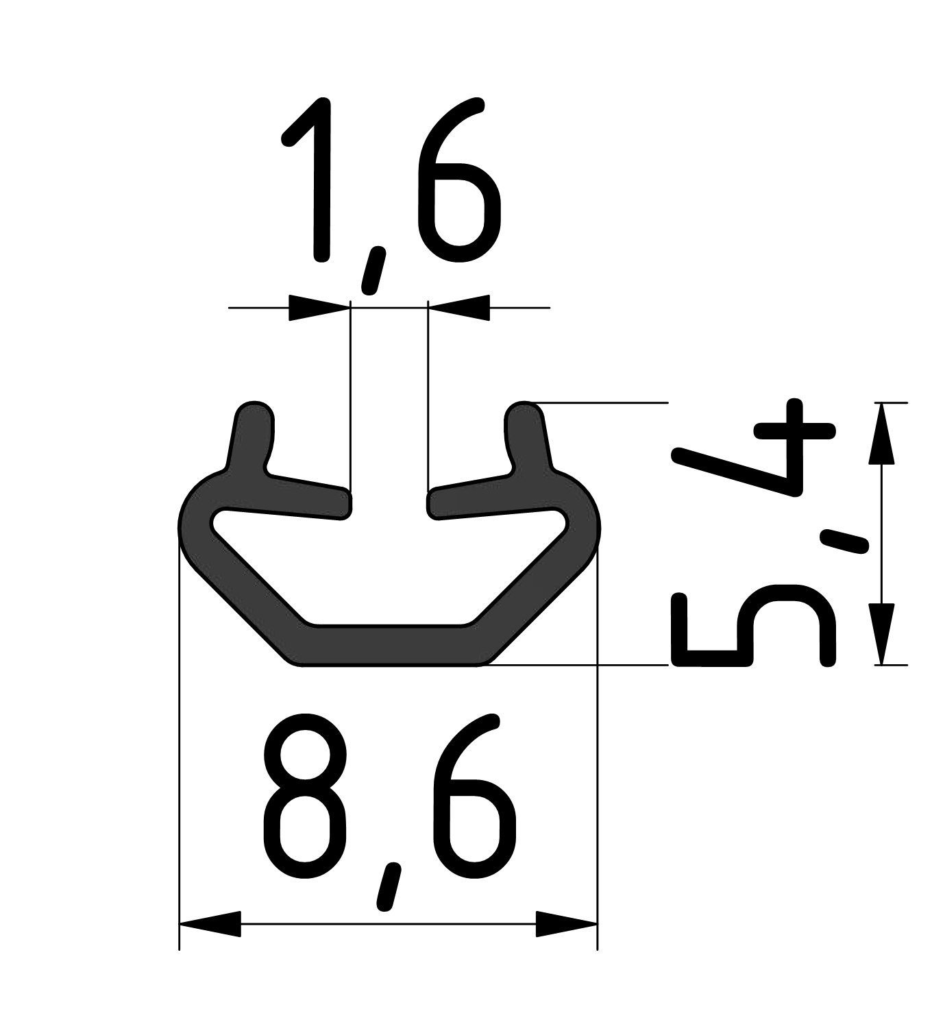 Abdeck - und Einfassprofil, schwarz-6