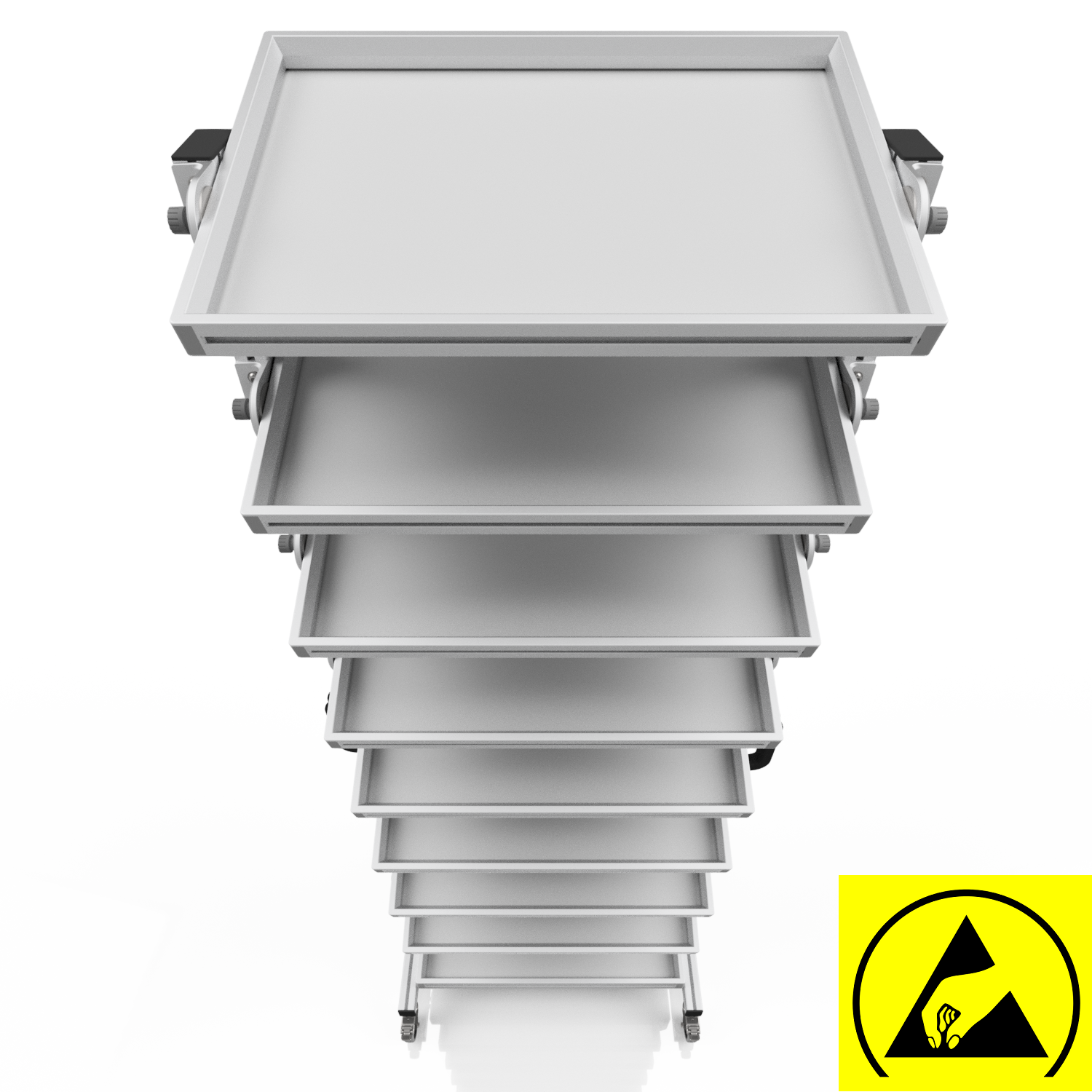 ESD Systemwagen für Eurobehälter 60 x 40 H 200 cm neigbar