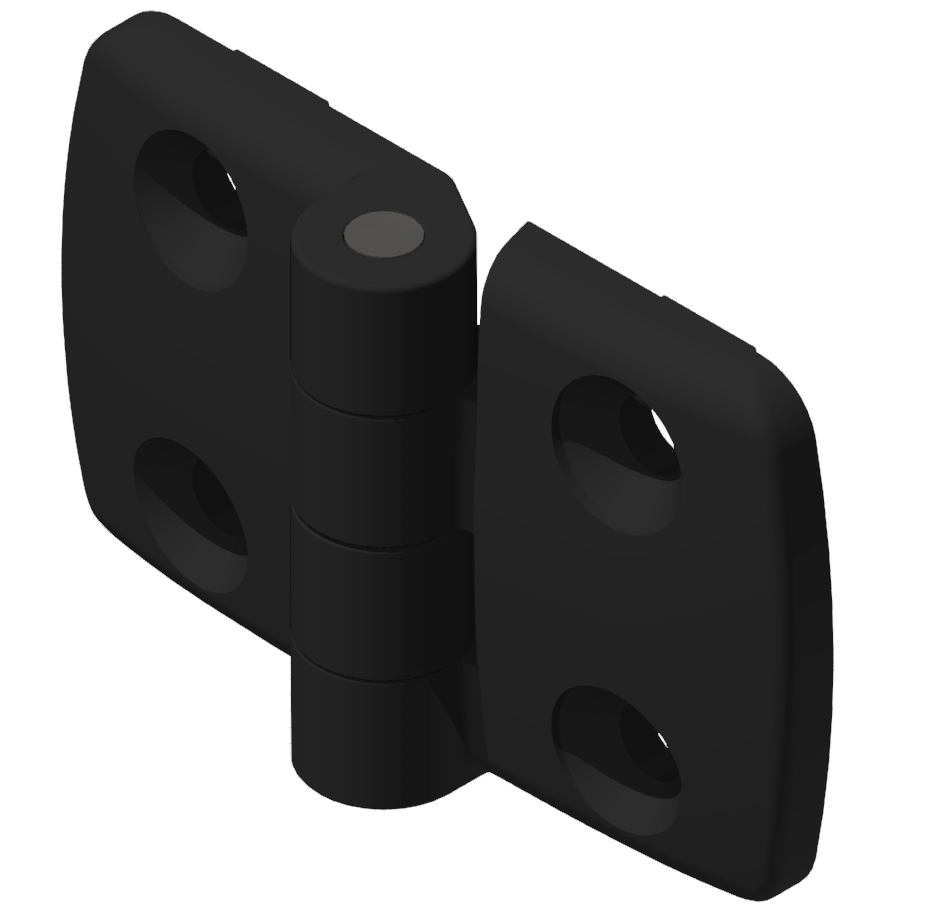 Plastic Combi Hinge non detachable 40x40 PA, black-10