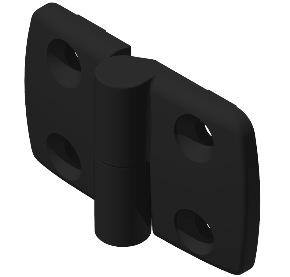 Plastic Combi Hinge left 40x40 PA, black-10