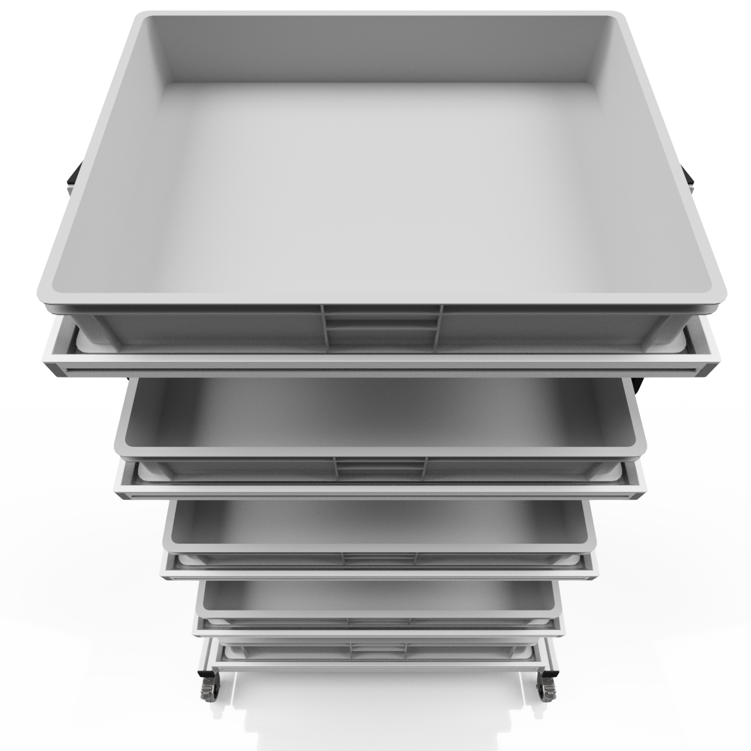 Systemwagen für Eurobehälter 80 x 60 H 134 cm neigbar