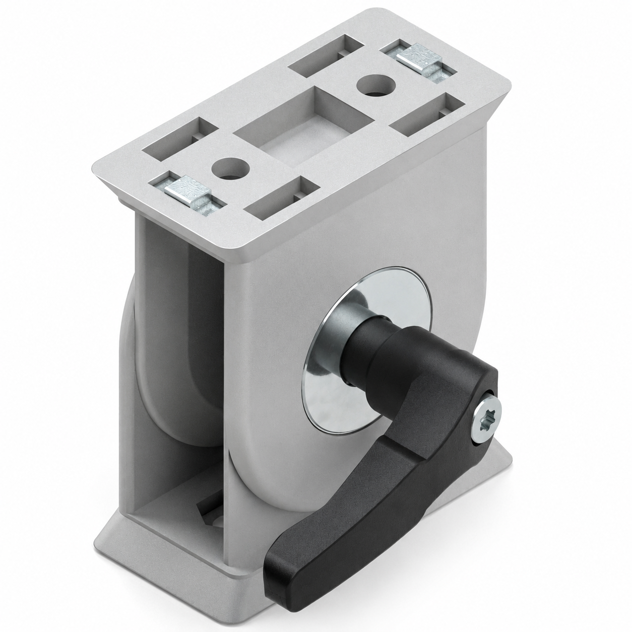 Gelenk 90 mit Klemmhebel, weißaluminium-10