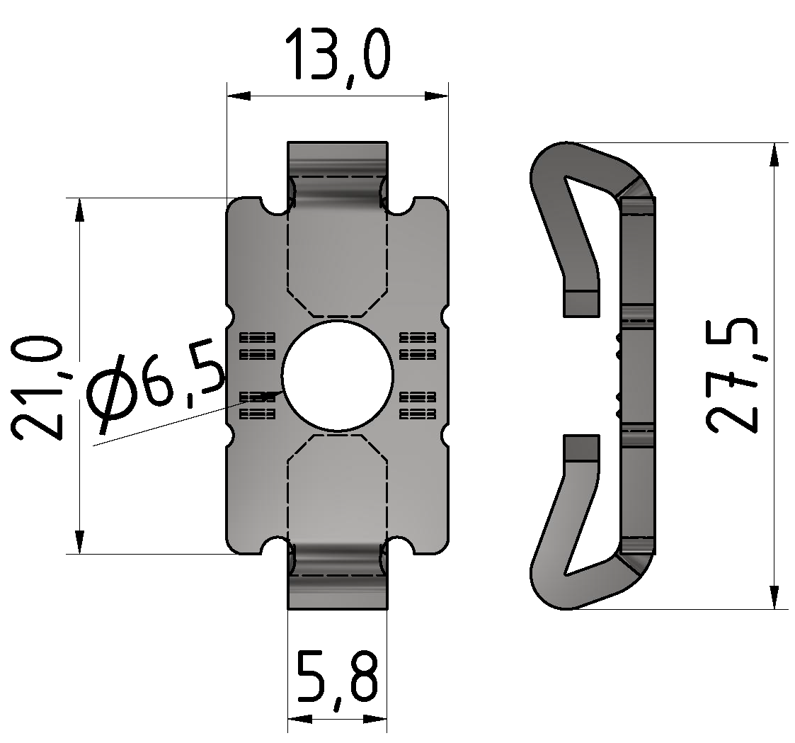 Standard-Verbinder 6, rostfrei