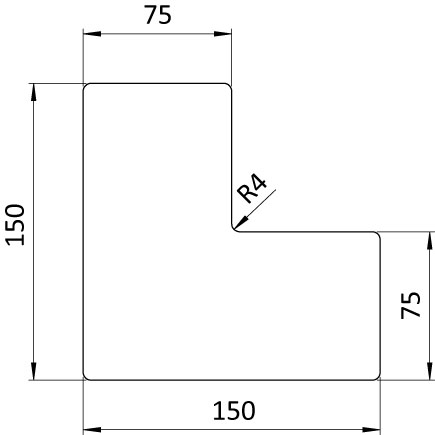 Bodenmarkierung L-Form 75 - blau