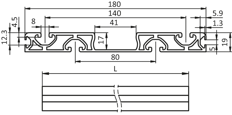 Führungsschiene Fifo 1800- Set