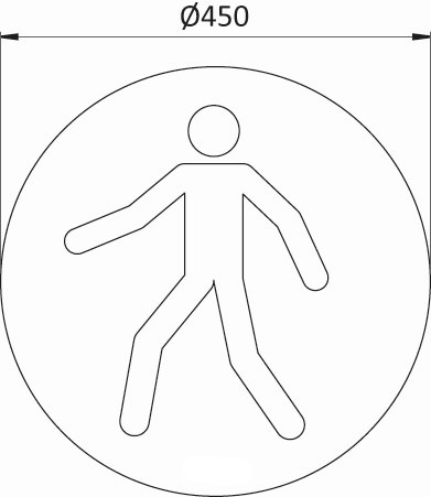 Use pedestrian walkway Floor sign