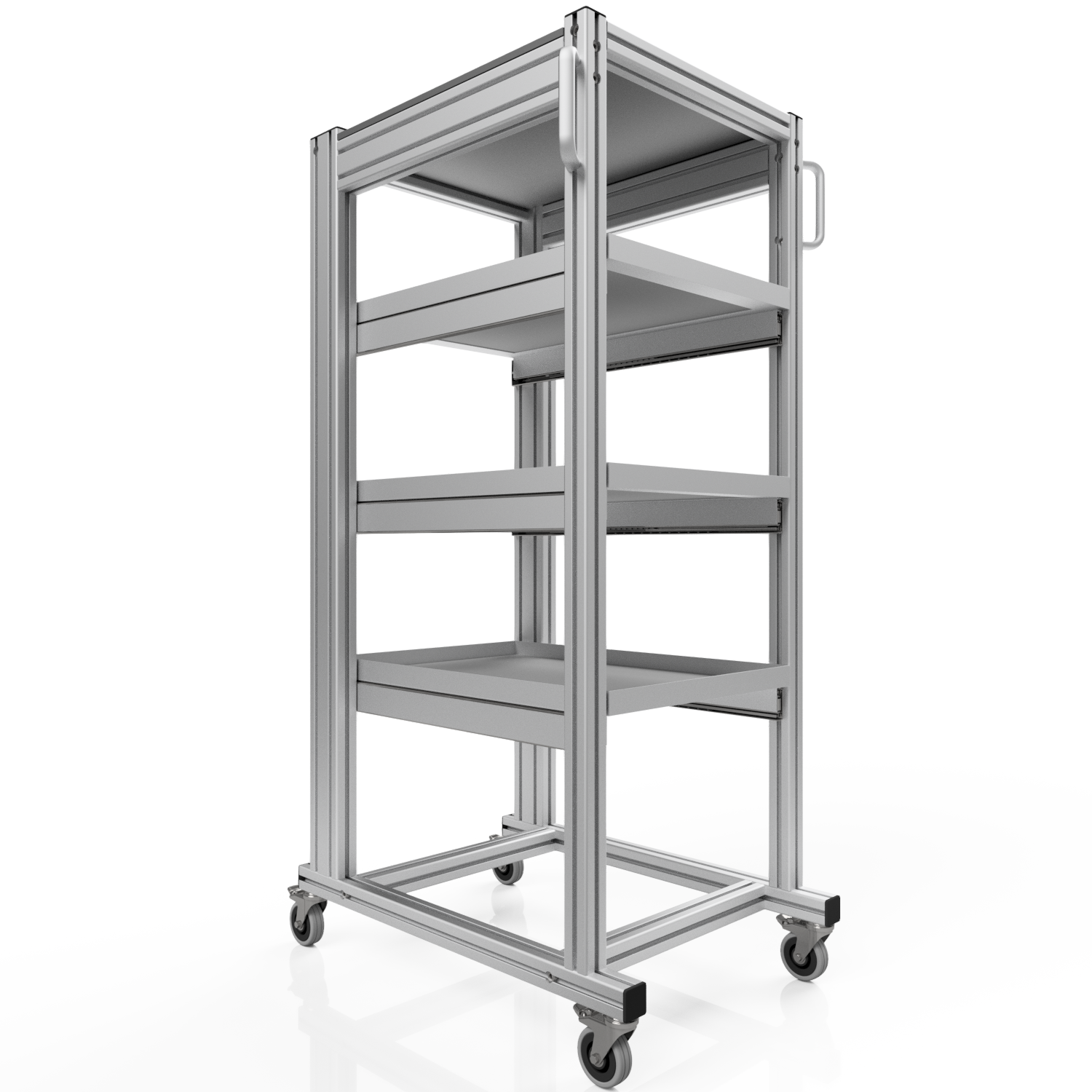 Systemwagen mit Eurobehälter 60x40 H 134 cm