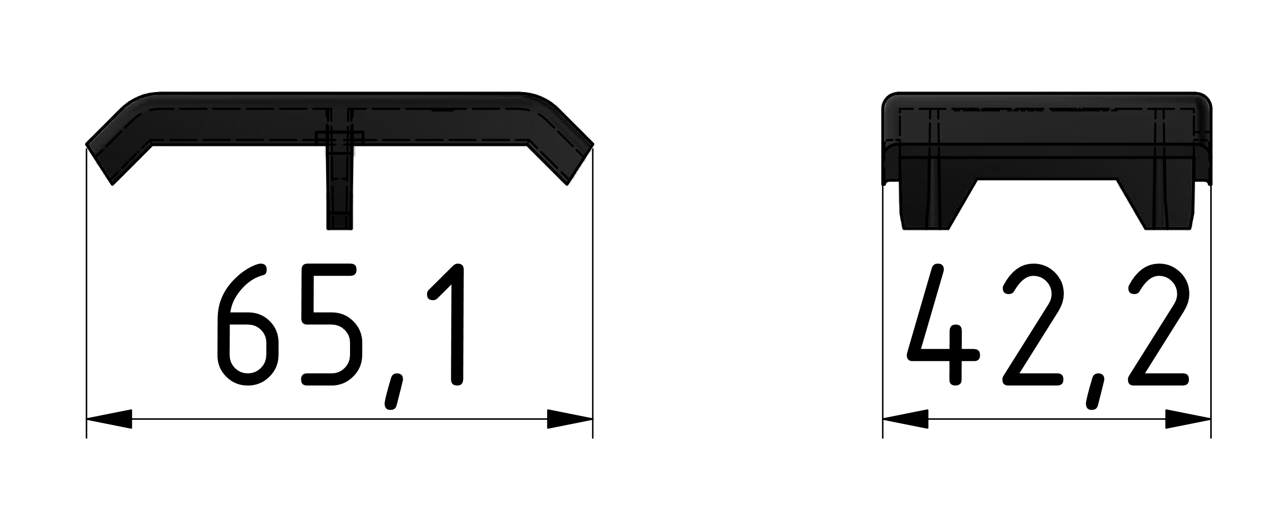 Angle Bracket Cap  43x42, black-10 Angle Bracket Cap  43x42, black-10