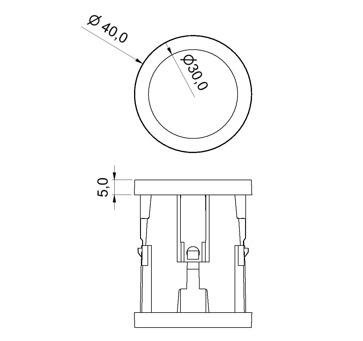 Gleitlager-Hülse D40/D30 ESD, schwarz ähnlich RAL 9005 Gleitlager-Hülse D40/D30 ESD, schwarz ähnlich RAL 9005
