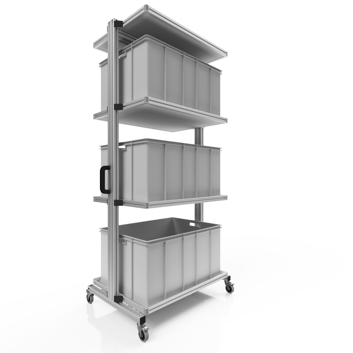 System trolley for Euro containers 80 x 60 H 200 cm without pull-out