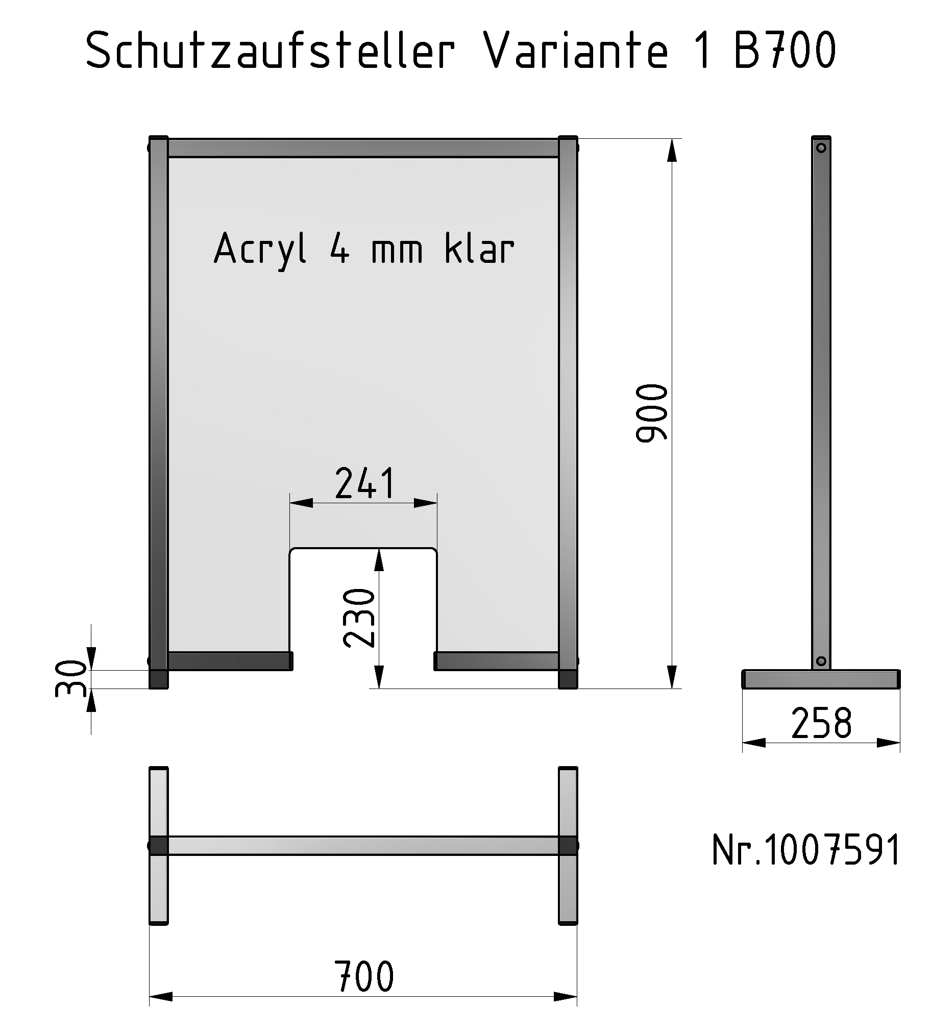 Schutzaufsteller Variante 1