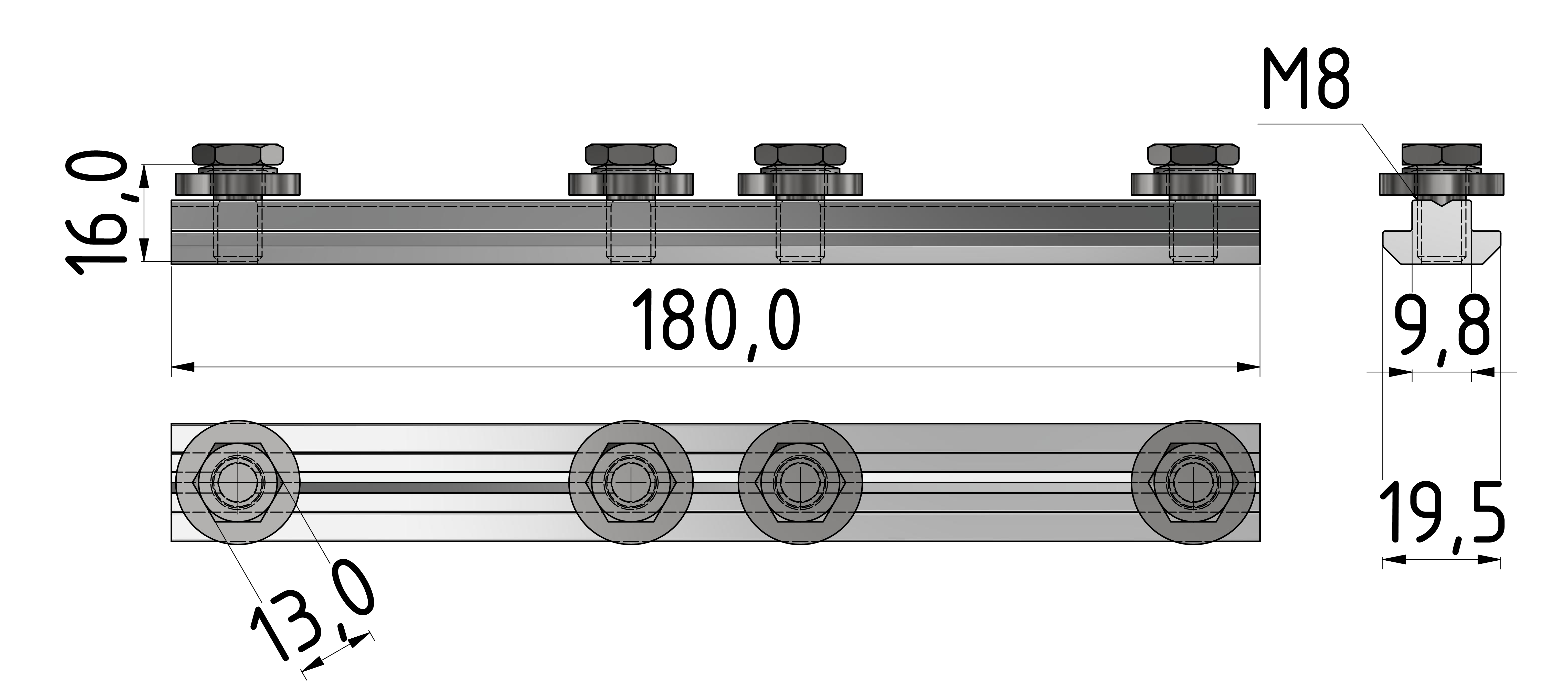 Connection Strip 180, bright zink-plated-10