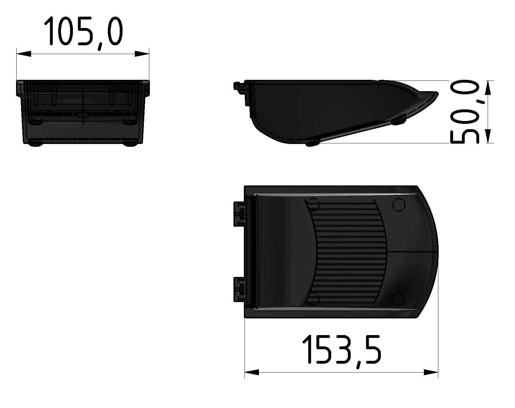 Greifschale 8 105x130, schwarz ähnlich RAL 9005