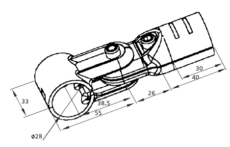 Schwenkverbinderset, einseitig, vernickelt Schwenkverbinderset, einseitig, vernickelt