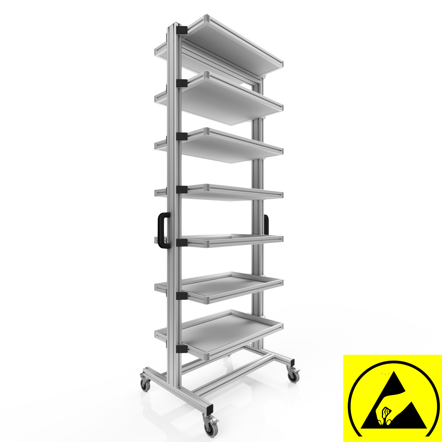 ESD Systemwagen für Eurobehälter 60 x 40 H 200 cm ohne Auszug