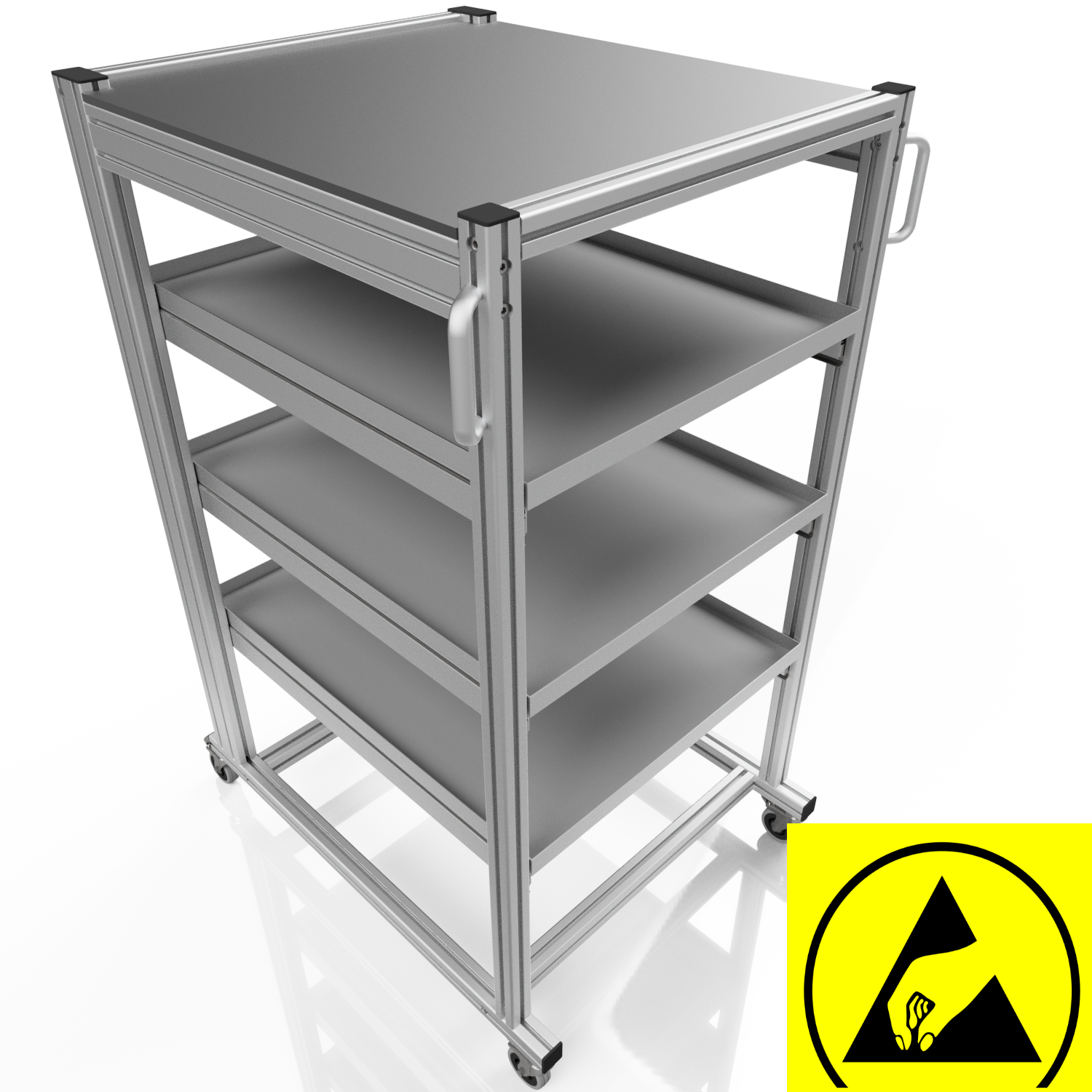 ESD Systemwagen für Eurobehälter 80x60 H 134 cm