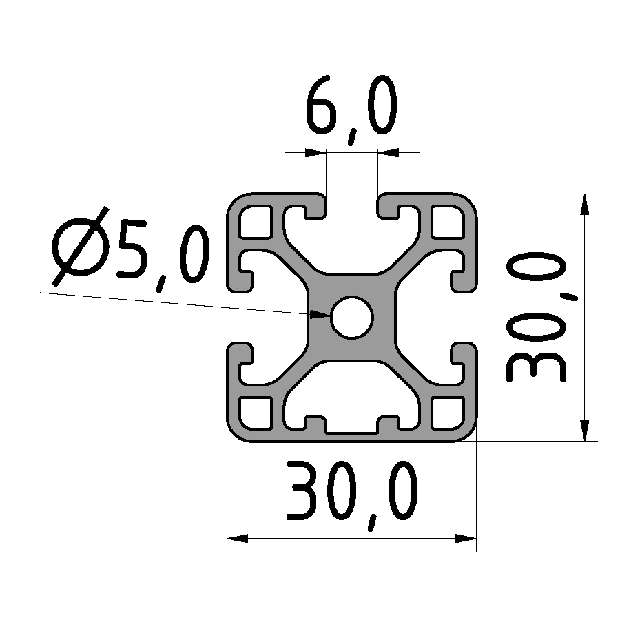 Profil 6 30x30 1N leicht, natur