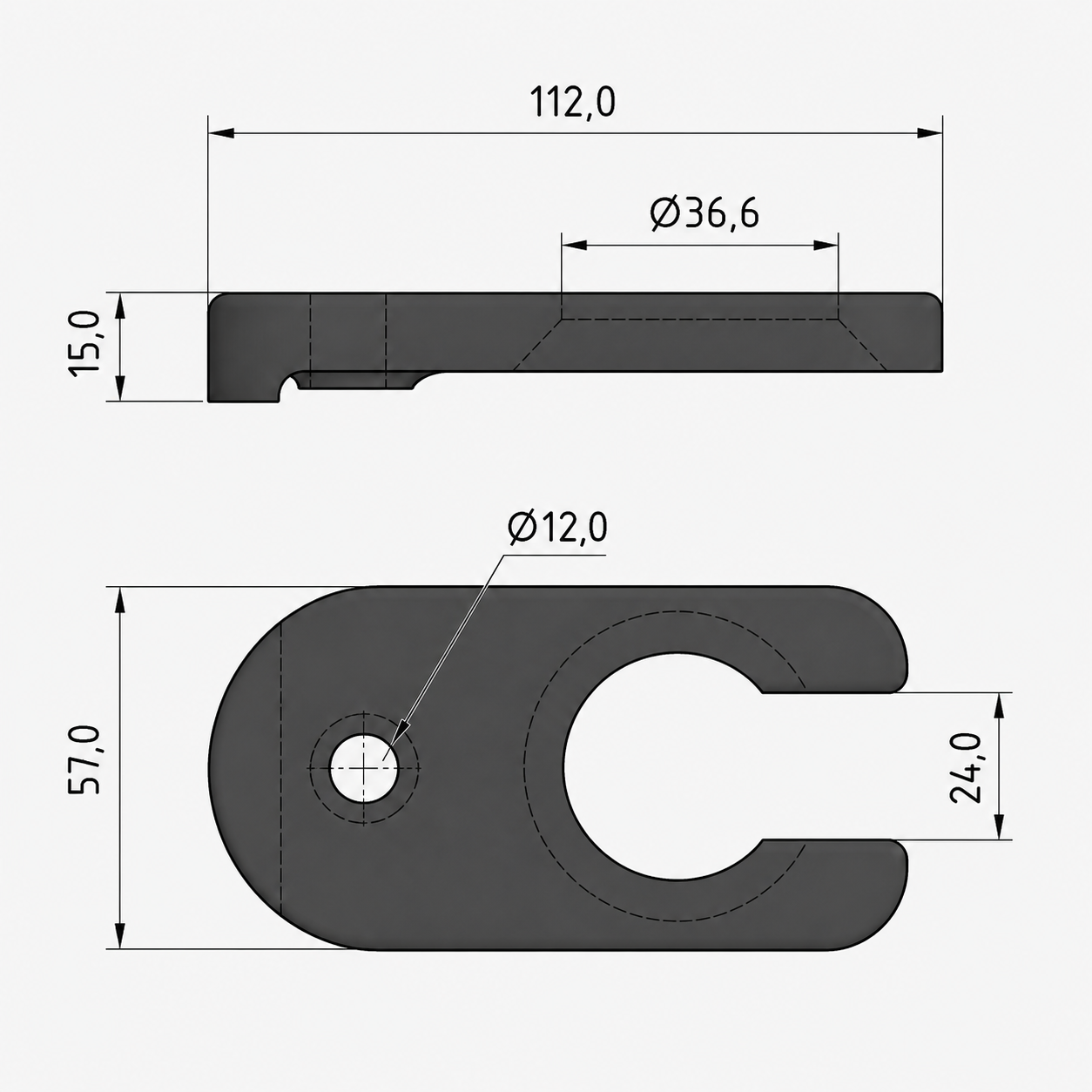 Foot Clamp D60, white aluminium