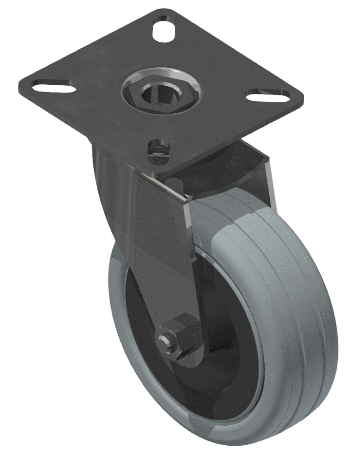 Castor D75 swivel Fitting Plate, bright zinc-plated