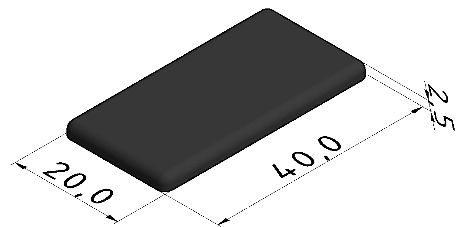 Abdeckkappe 5 40x20, grau