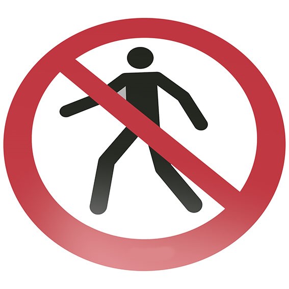 For pedestrians prohibited Floor sign