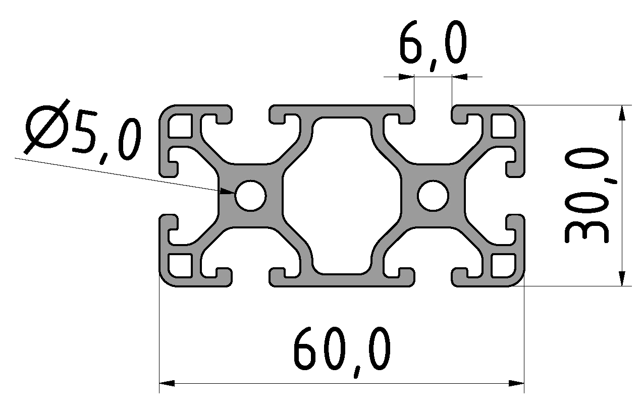 Profil 6 60x30 leicht, natur