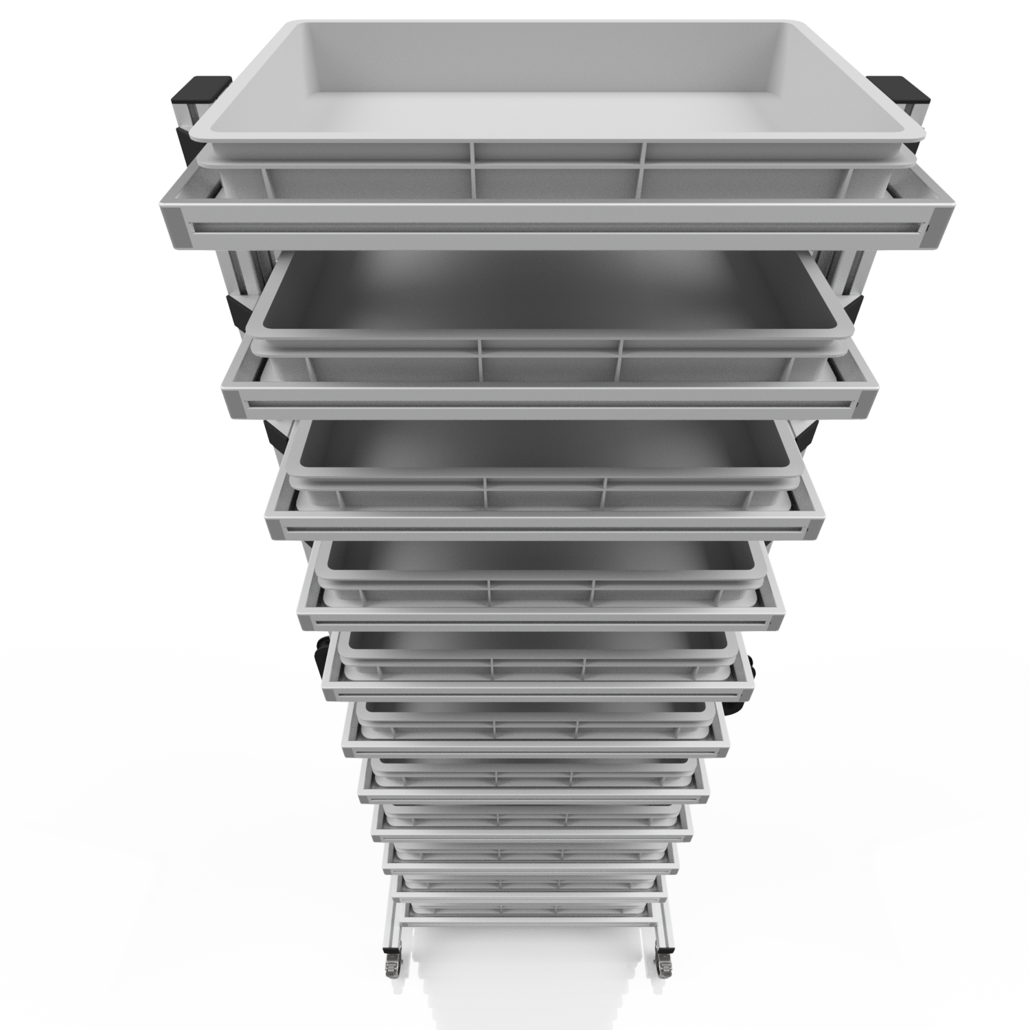Systemwagen für Eurobehälter 60 x 40 H 200 cm ohne Auszug 