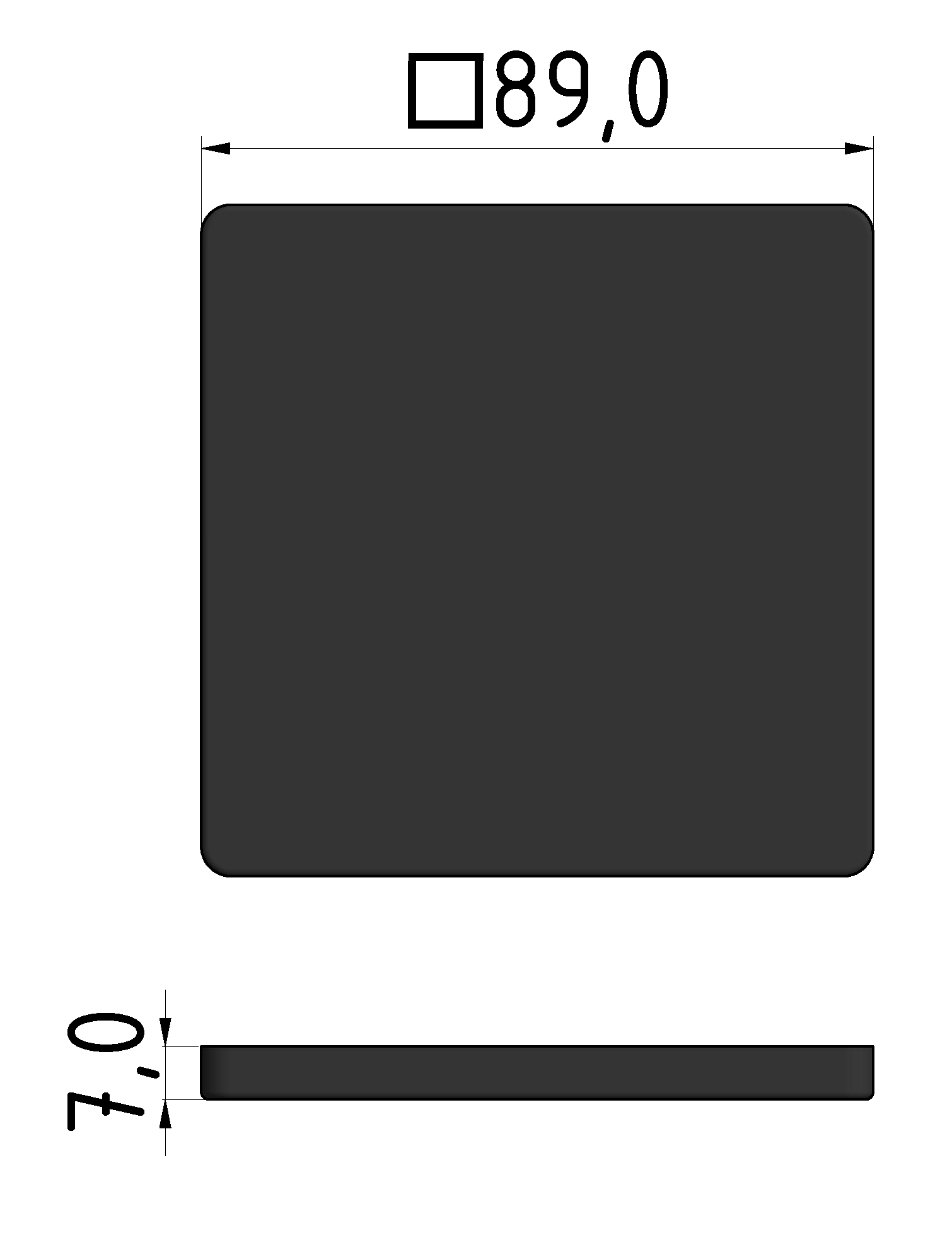 Gummieinsatz D D100, schwarz