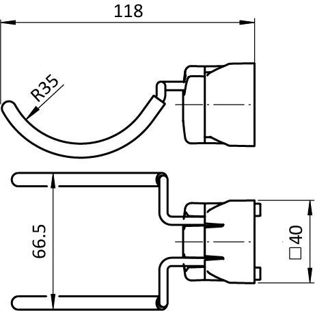 Hook 8 R30, black similar to RAL 7042