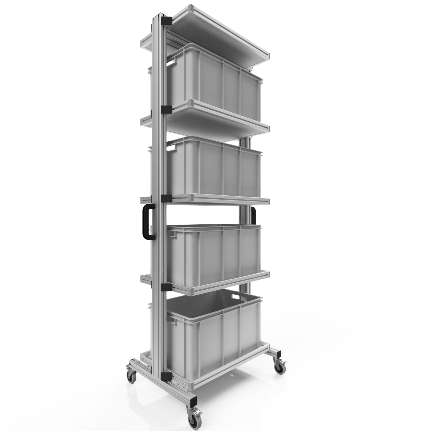 Systemwagen für Eurobehälter 60 x 40 H 200 cm ohne Auszug 