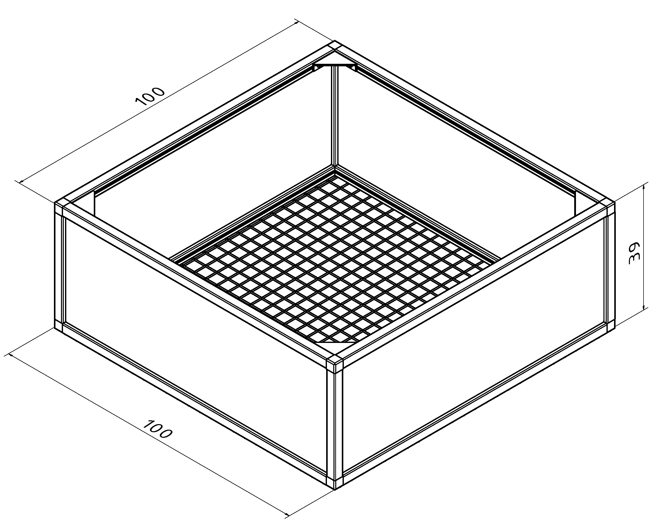 Raised bed aluline 100 x 100 cm