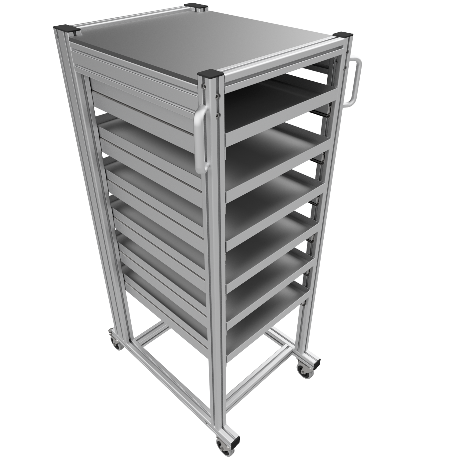 Systemwagen für Eurobehälter 60x40 H 134 cm