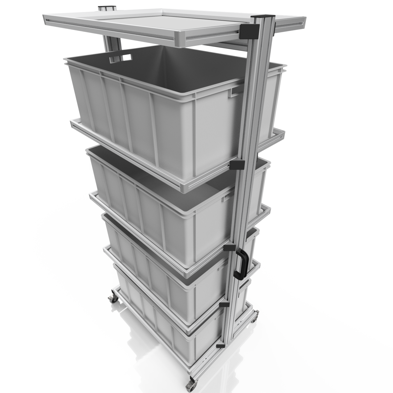 System trolley for Euro containers 80 x 60 H 200 cm without pull-out