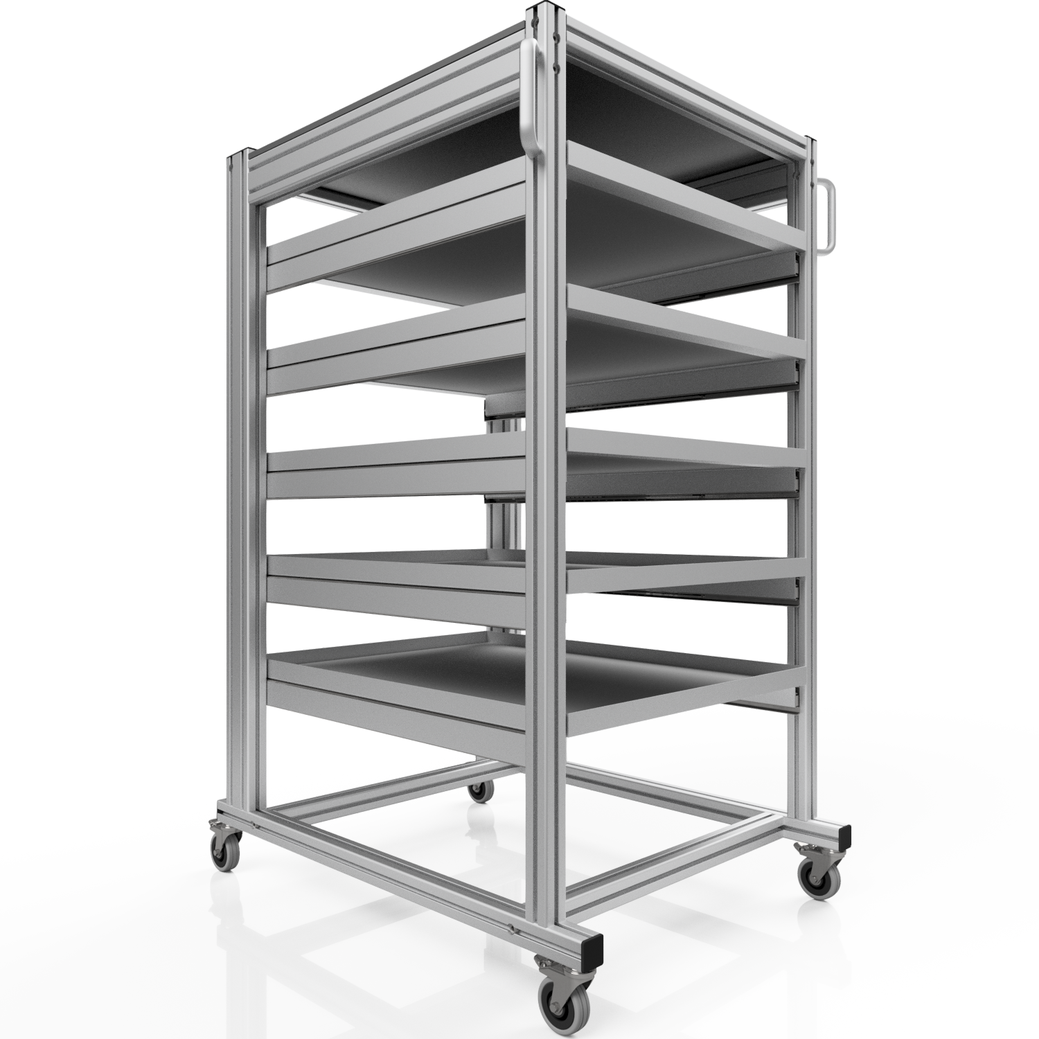 ESD Systemwagen für Eurobehälter 80x60 H 134 cm