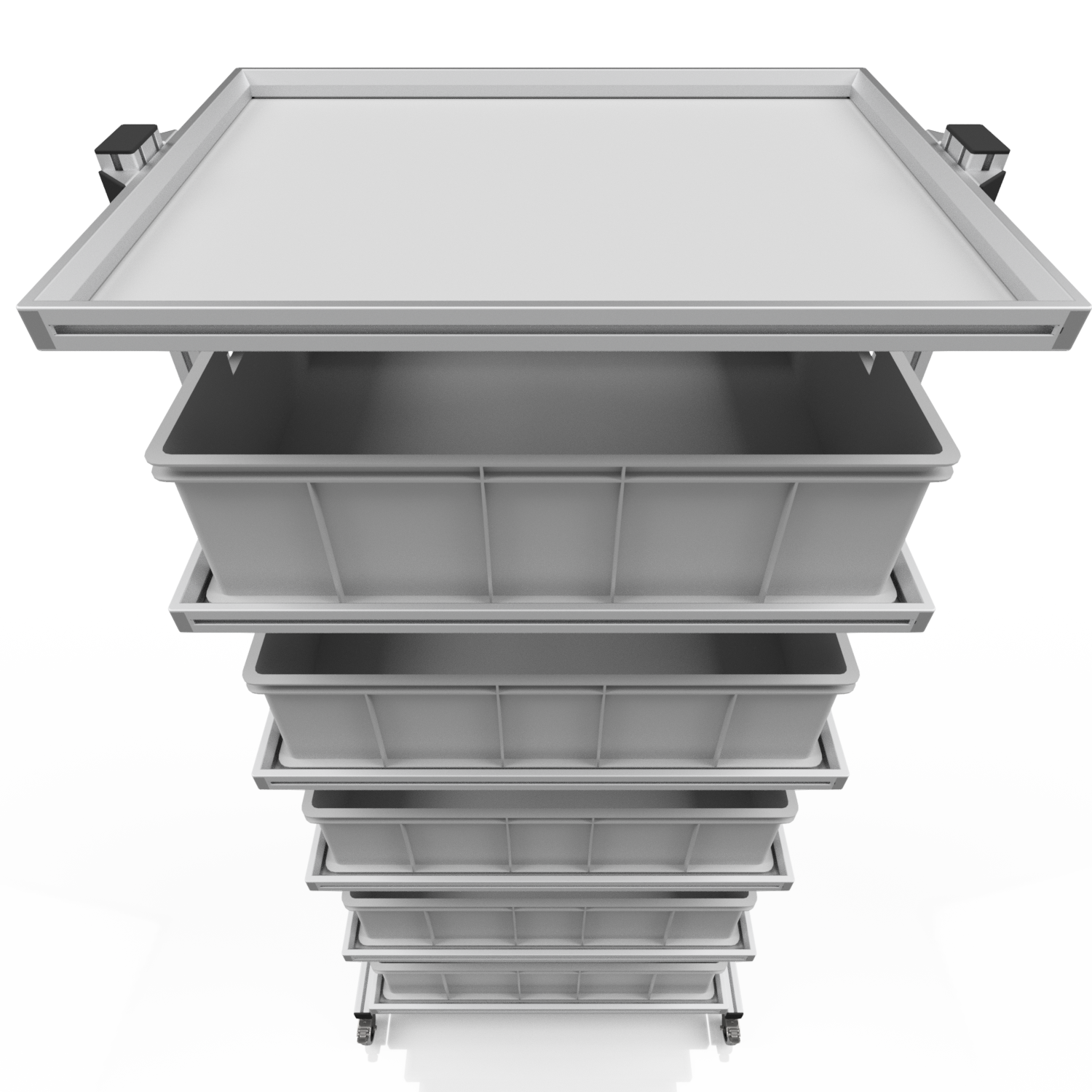 System trolley for Euro containers 80 x 60 H 200 cm without pull-out