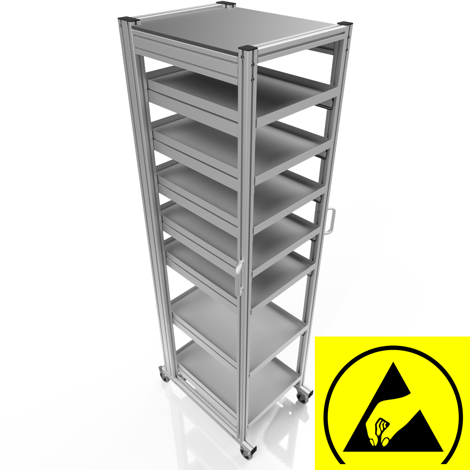 ESD Systemwagen für Eurobehälter 60x40 H 200 cm