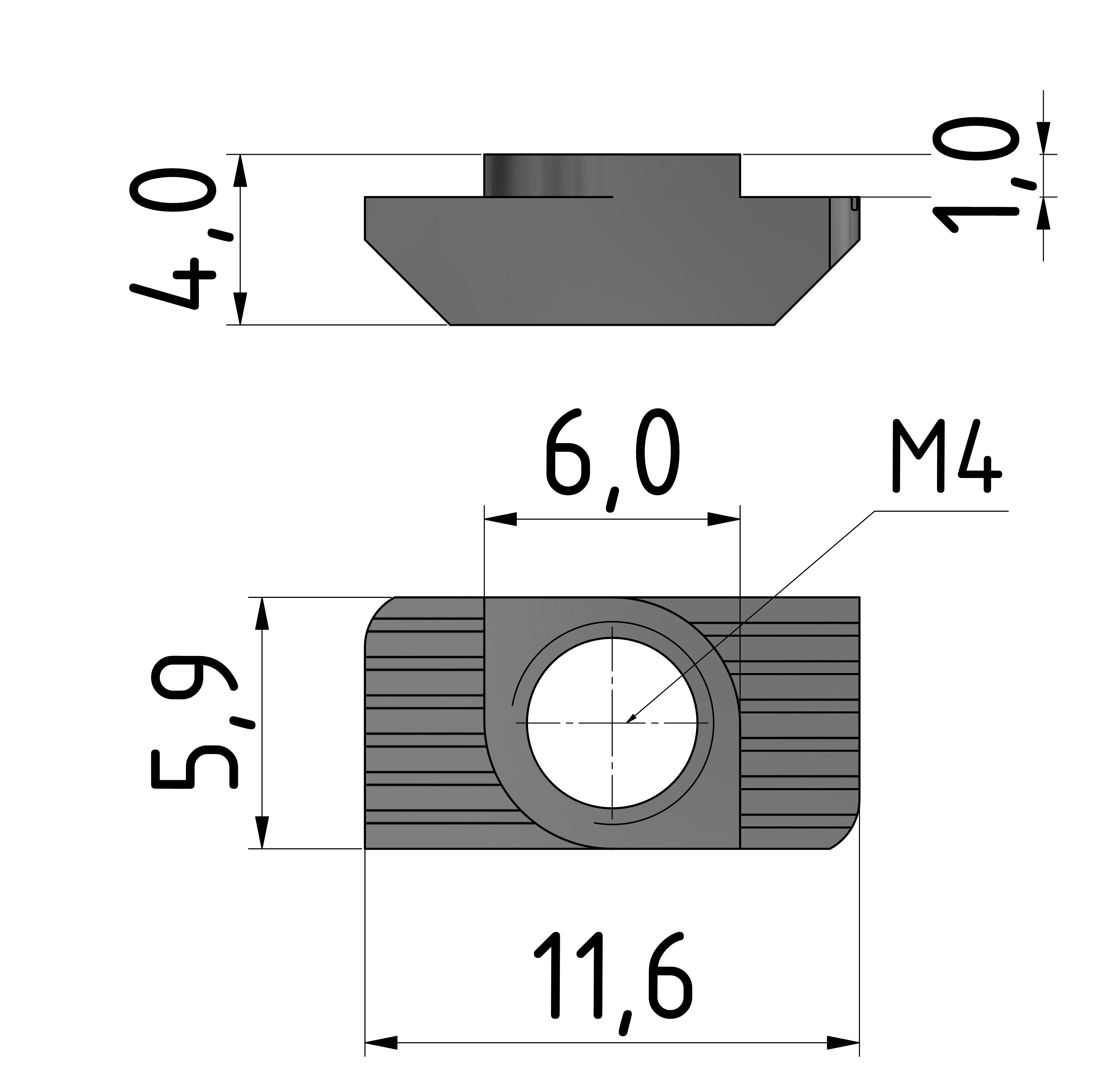 Hammermutter M4, verzinkt-6 Hammermutter M4, verzinkt-6